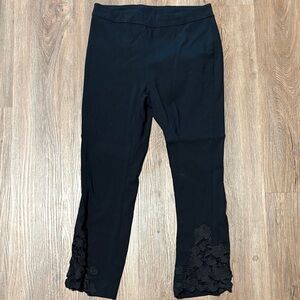 INC International Concepts Black Capri pants  with Floral Detail